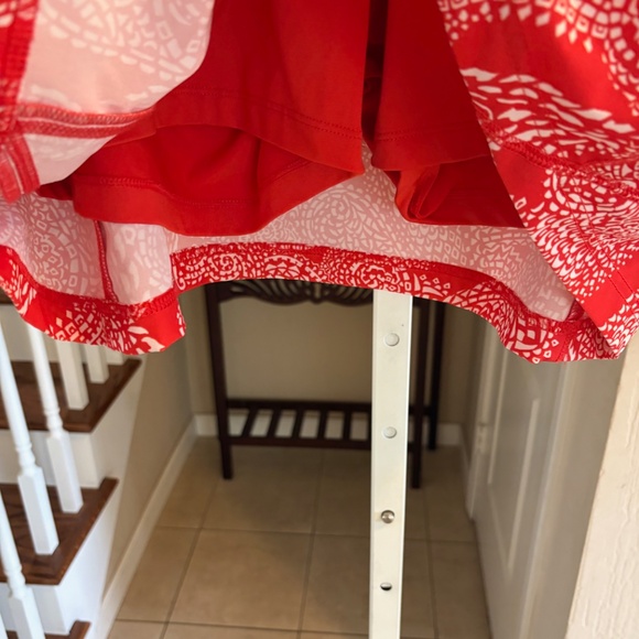 NWOT Chicos Orange White Paisley UPF Skort Skirt Zip 3 Pockets XL 3 - Picture 3 of 6